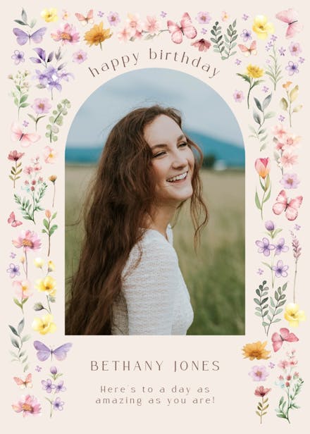 Floral arch - birthday card