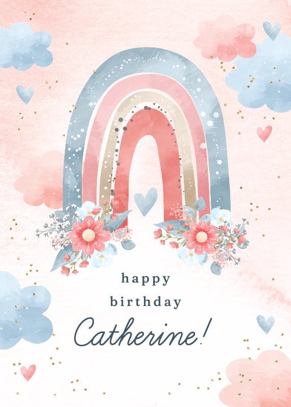 Floral rainbow - birthday card