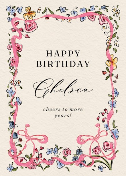 Flourished love - birthday card