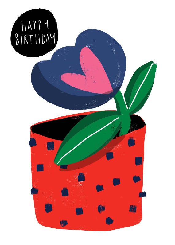 Flowerpot for you - birthday card