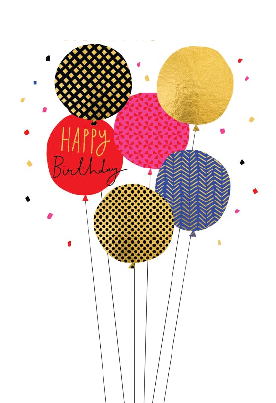 Foil balloons - birthday card