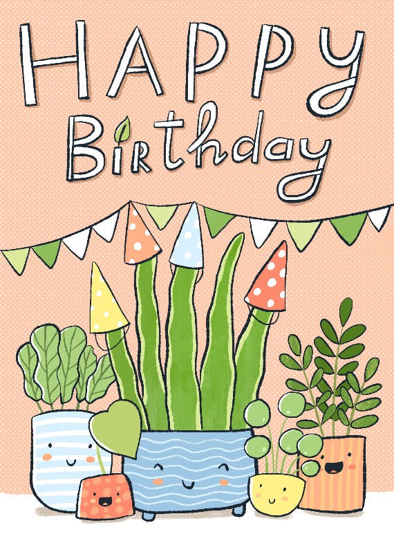 For plants lover -  tarjeta de cumpleaños gratis