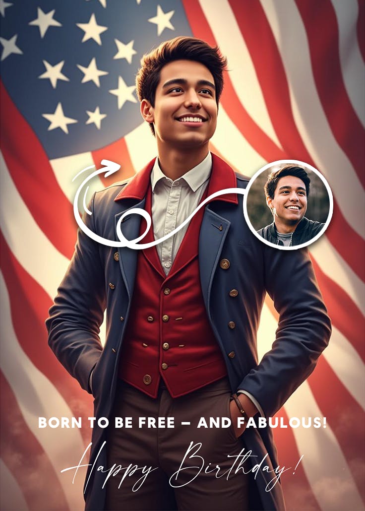 American theme - happy birthday card