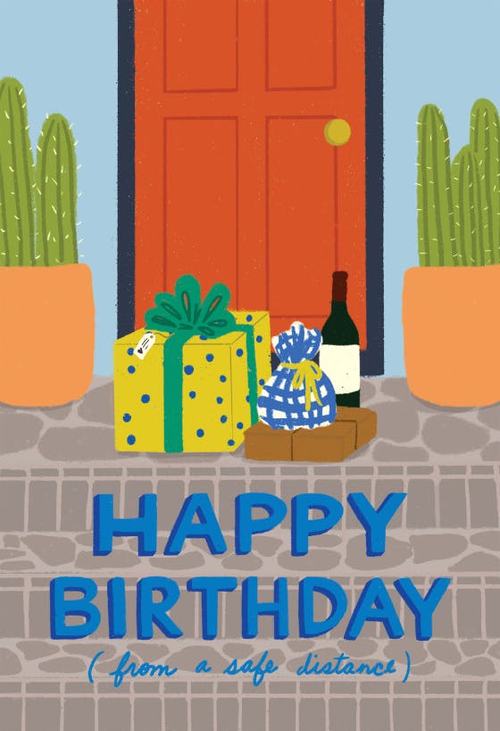 From a safe distance - happy birthday card