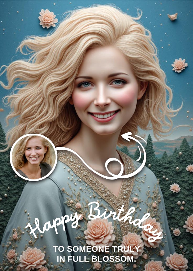Full blossom - birthday card