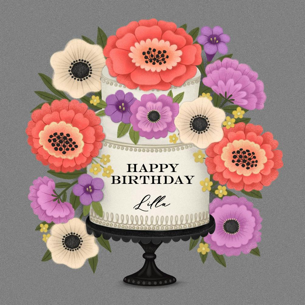 Full of flowers - happy birthday card