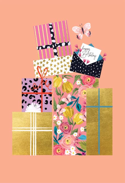 Full of presents - Happy Birthday Card