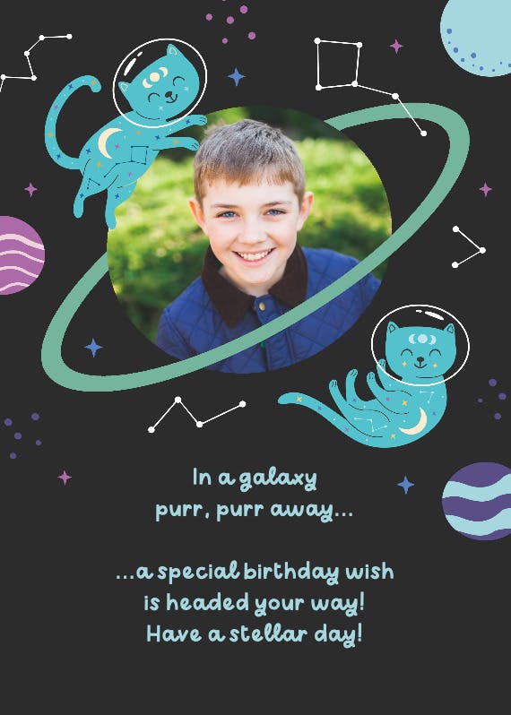 Galaxy cats - birthday card