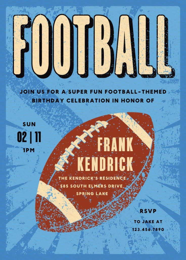 Game day filter - birthday invitation