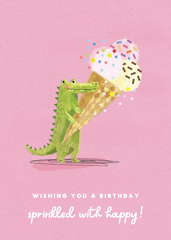 Gator waiter - happy birthday card