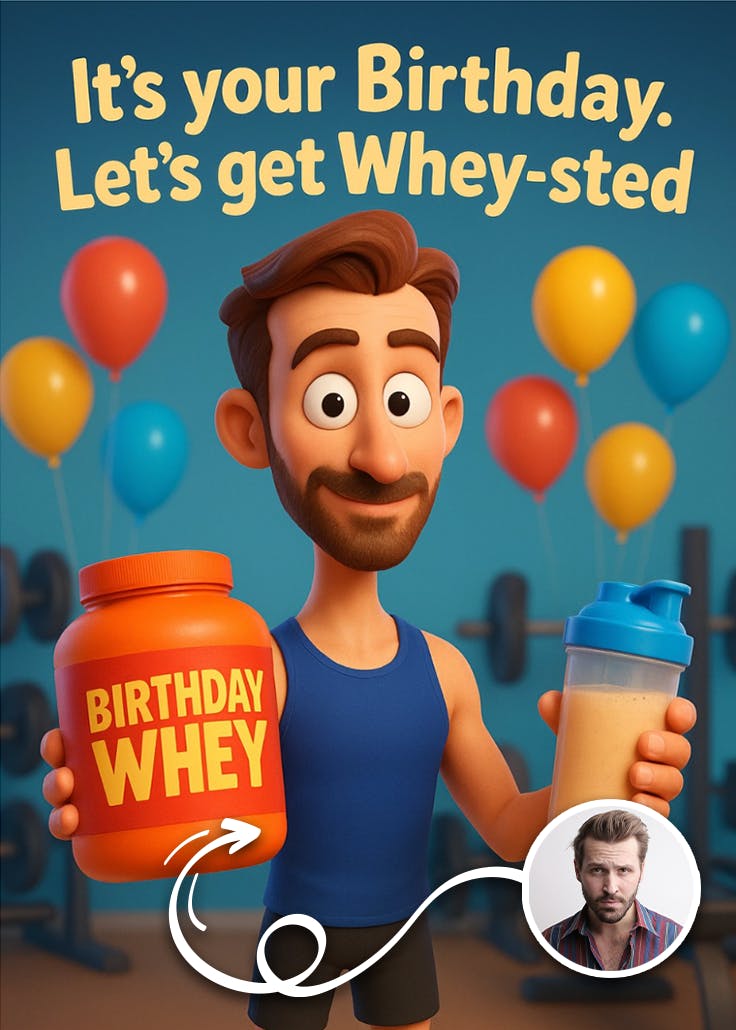 Get whey-sted - tarjeta de cumpleaños