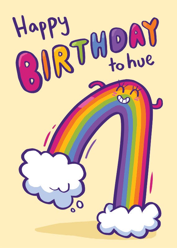 Giant rainbow -  free birthday card
