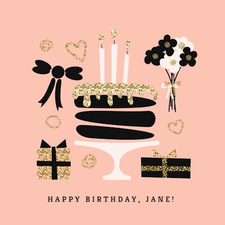 Glitter & Glam - Tarjeta De Cumpleaños