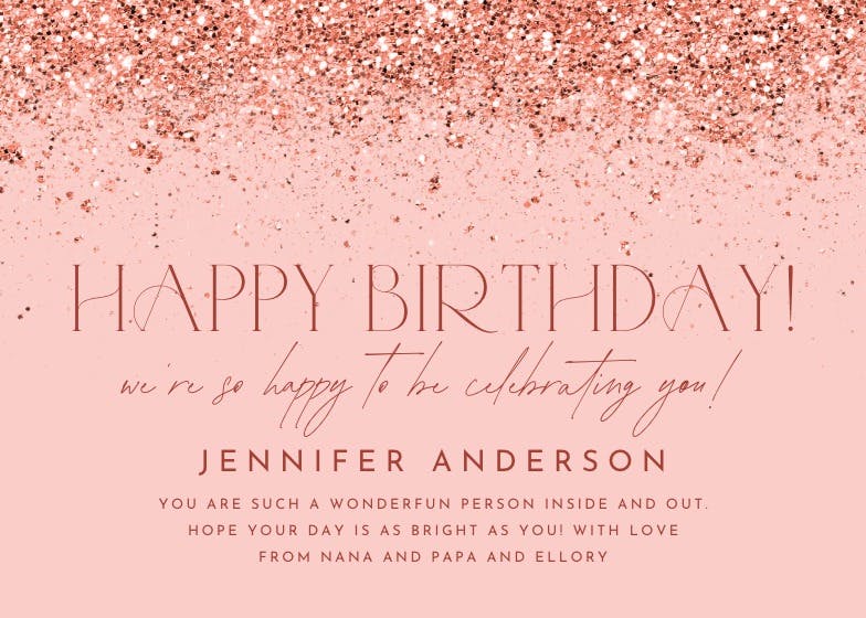 Glitter abstract - happy birthday card