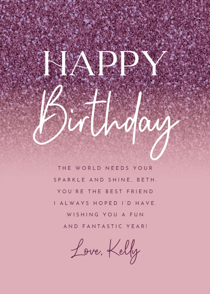 Glitter Gradient - Birthday Card (Free) | Greetings Island