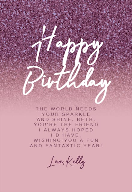 Glitter Gradient - Happy Birthday Card
