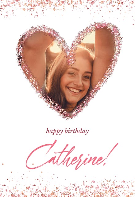 Glitter Heart - Birthday Card