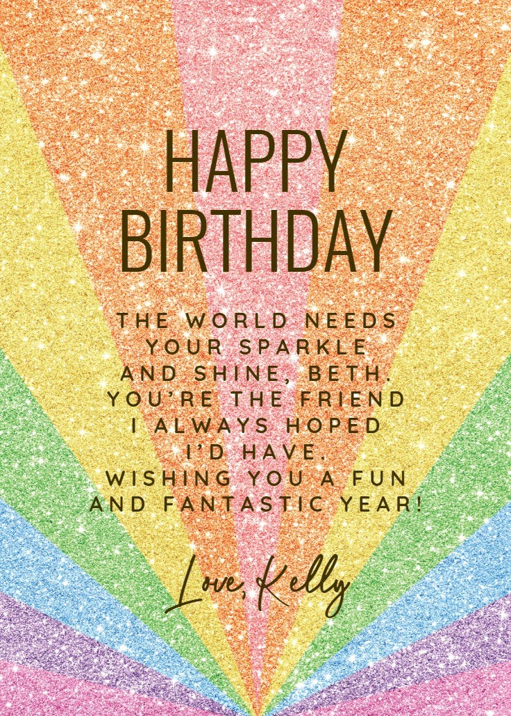 Glitter lights - tarjeta de cumpleaños