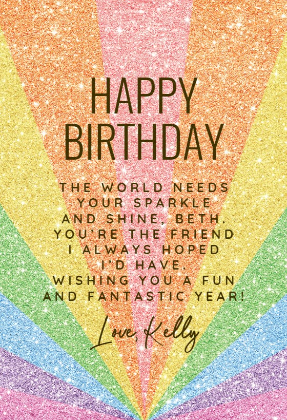Glitter lights - happy birthday card