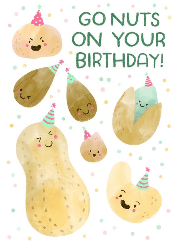 Go nuts - happy birthday card