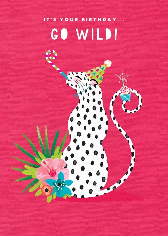 Go wild jaguar - birthday card