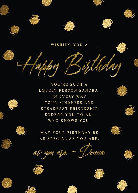 Gold dots - birthday card