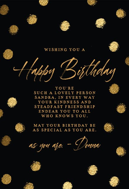 Gold Dots - Birthday Card