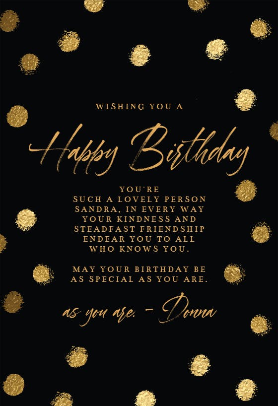 Gold dots - birthday card