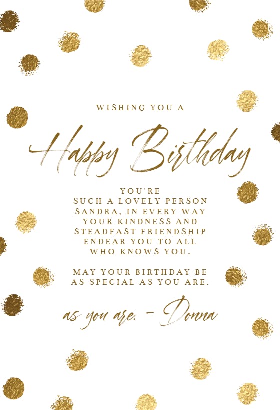 Gold dots - happy birthday card