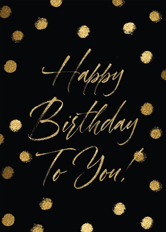 Gold dots - happy birthday card
