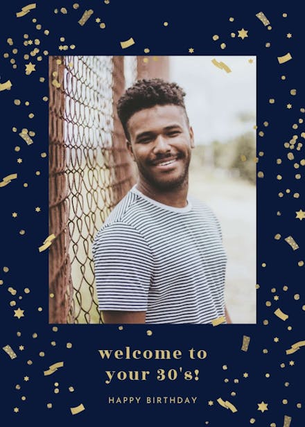 Golden confetti - birthday card