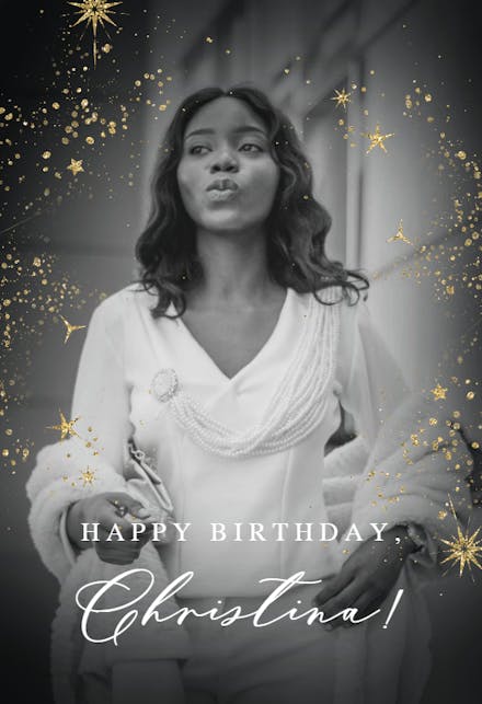 Golden stars and dots - Birthday Card