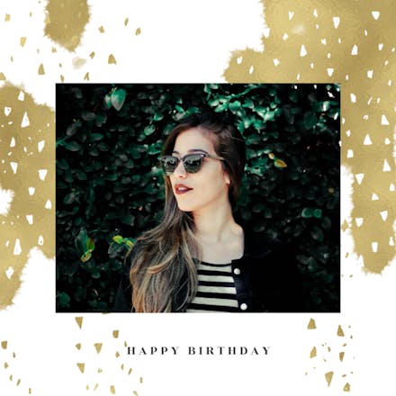 Golden Strokes - Birthday Card