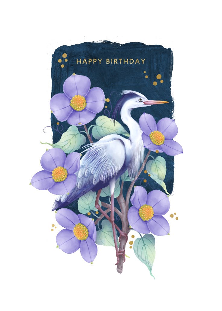 Graceful wishes - tarjeta de cumpleaños