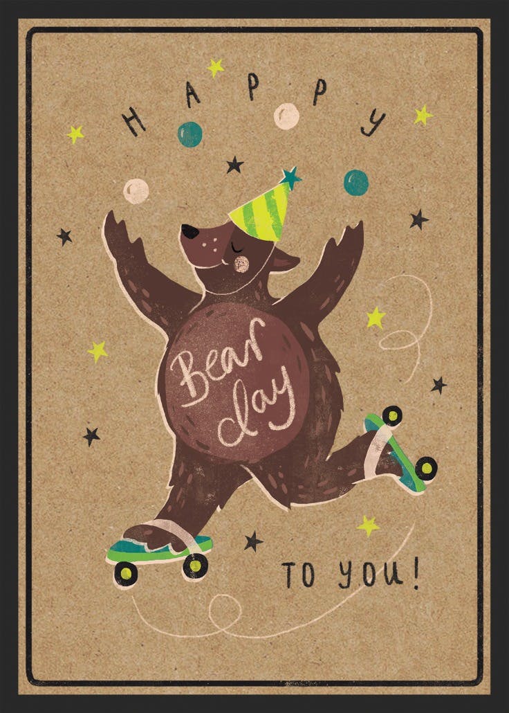 Grrreat day - happy birthday card