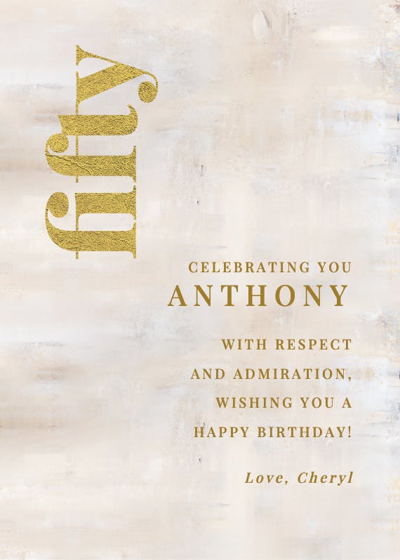 Half century - happy birthday card