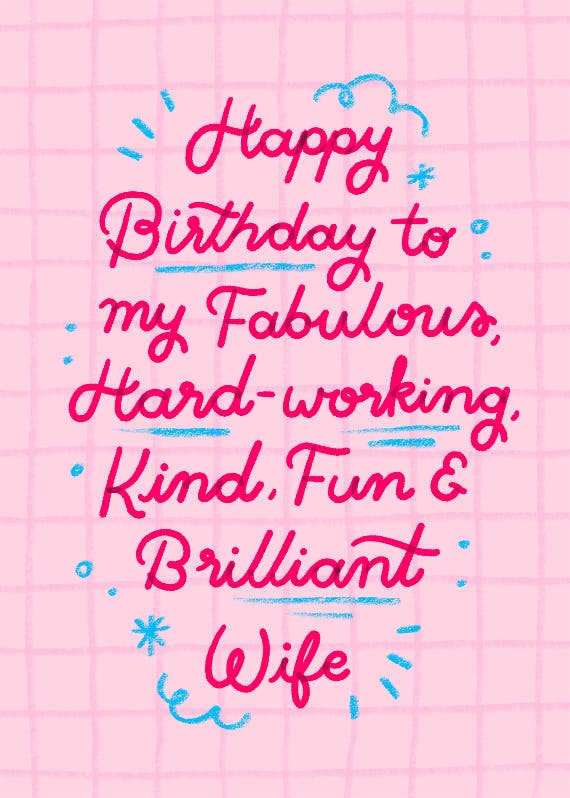 Hand working wish - happy birthday card