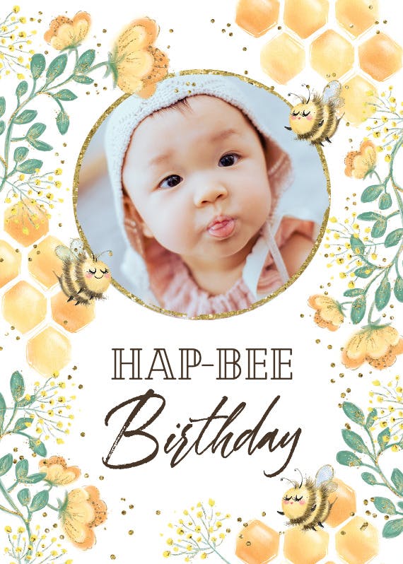Hap-bee - birthday card