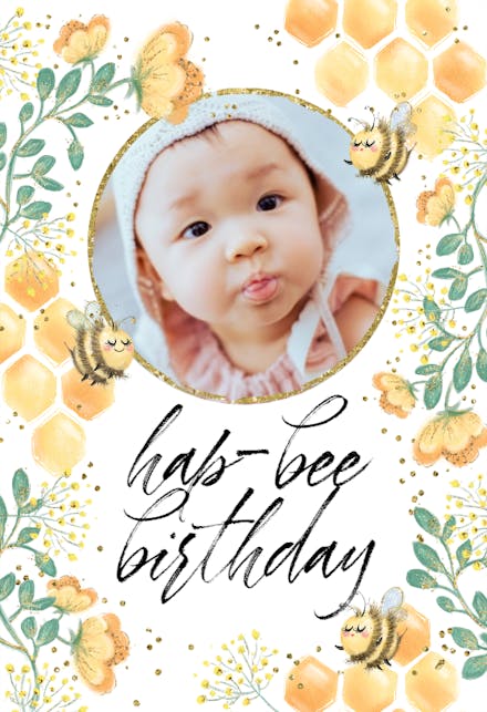 Hap-bee - Birthday Card