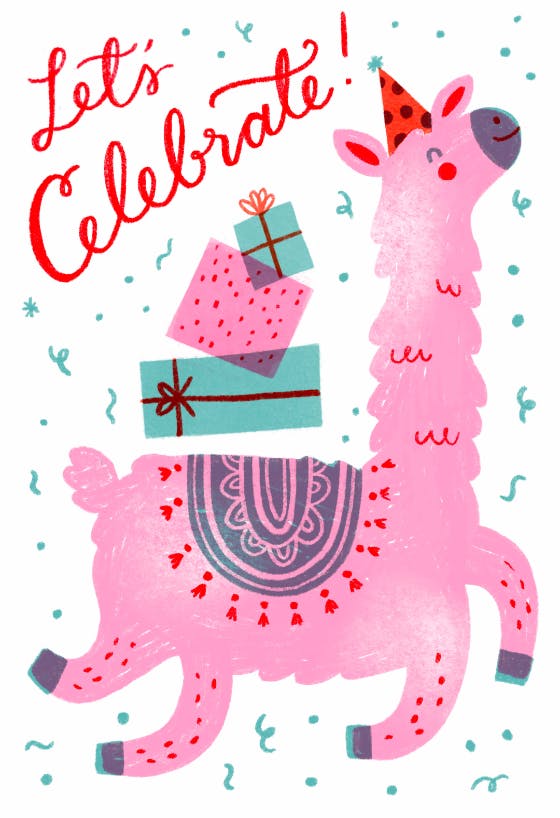 Happiest llama - happy birthday card