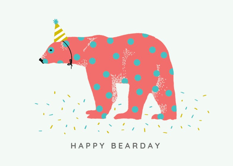 Happy bearday - happy birthday card