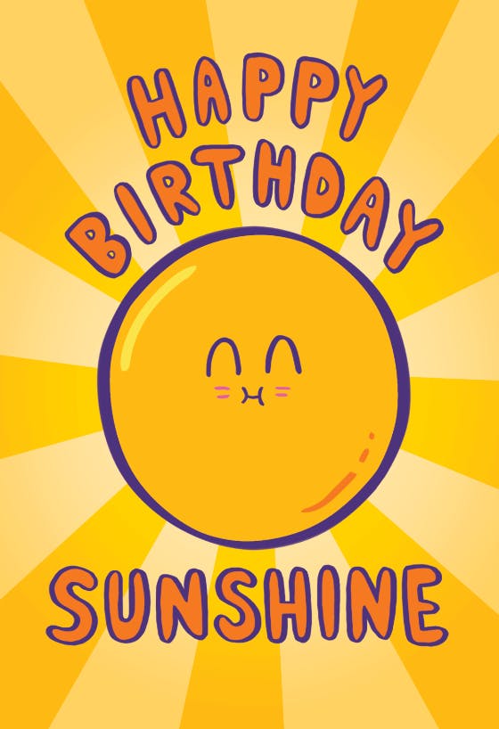 Happy birthday sunshine Free Birthday Card Greetings Island