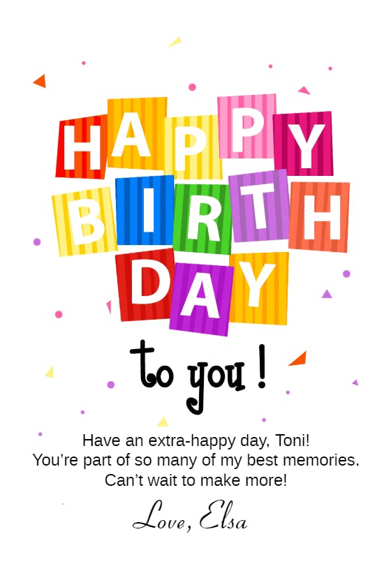 Happy Confetti Birthday Card (Free) Greetings Island