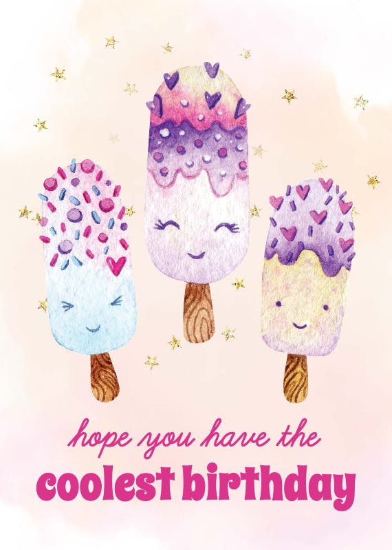 Happy popsicles -  tarjeta de cumpleaños