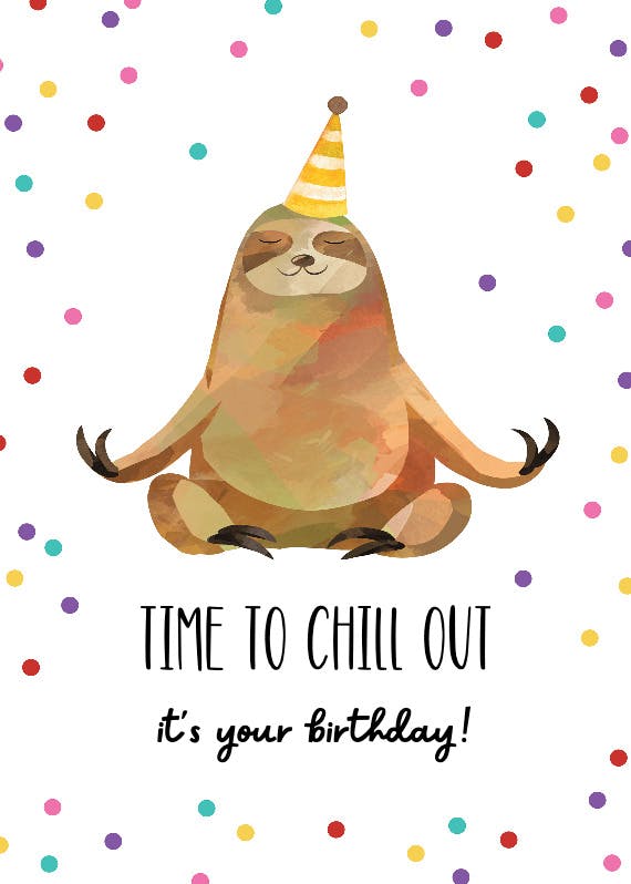 Happy sloth - happy birthday card