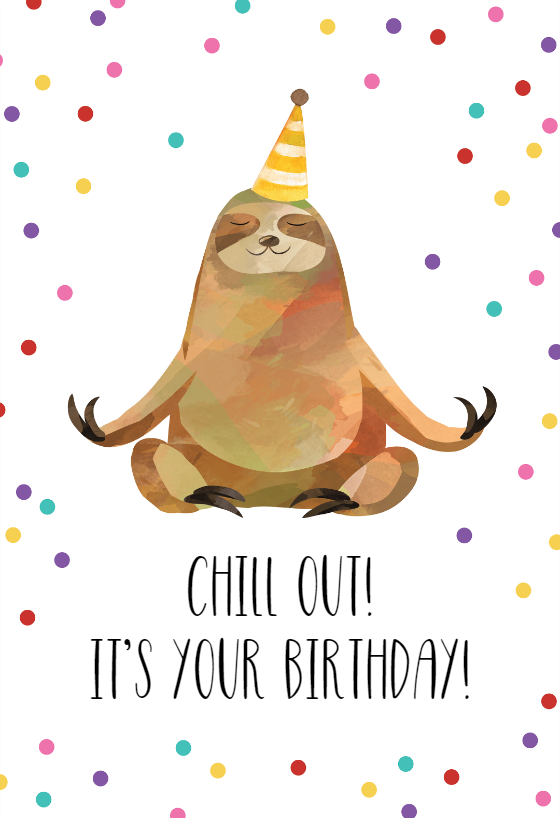 happy sloth birthday card free greetings island