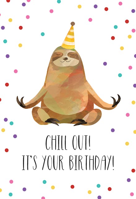 Happy Sloth Birthday Card Free Greetings Island