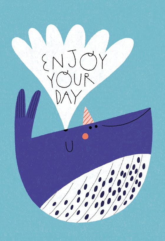 Happy whale -  tarjeta de cumpleaños