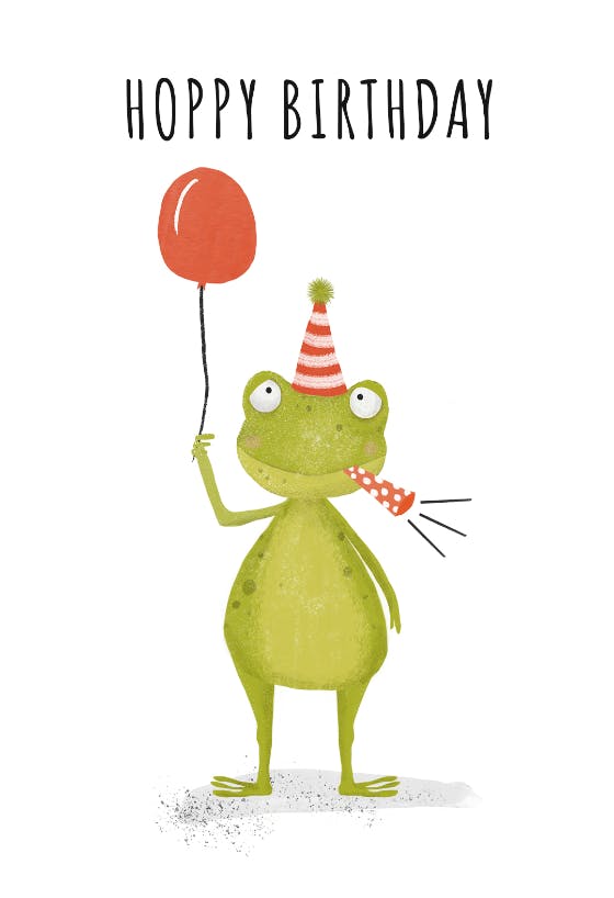 Hoppy frog - happy birthday card