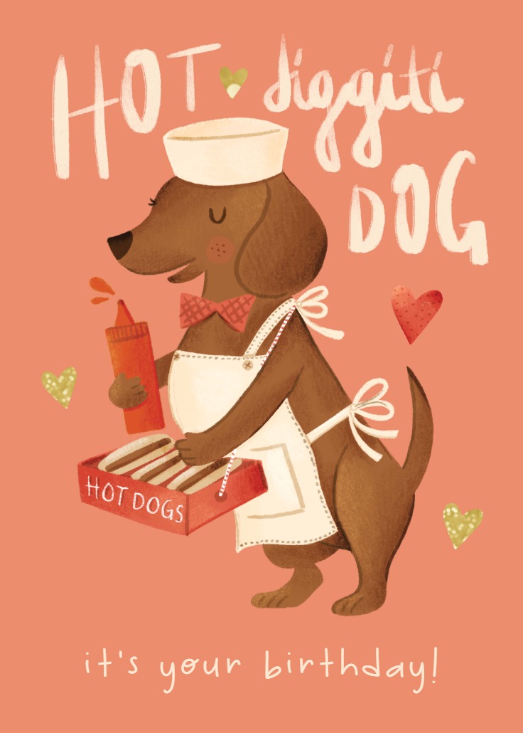 Hot diggity dog Birthday Card Greetings Island